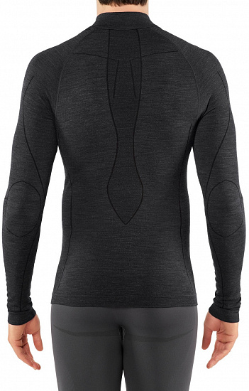 Лонгслив мужской Falke Zip Shirt Ls Черный - Фото 2 большая