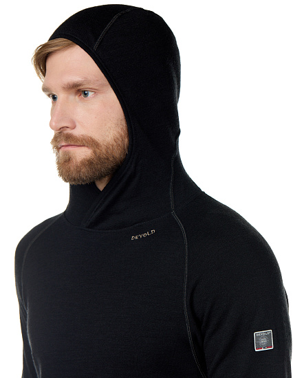 Лонгслив мужской Devold Expedition Hoodie Black - Фото 5 большая