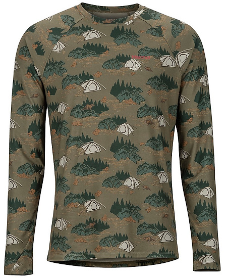 Футболка мужская Marmot Midweight Harrier LS Crew Camping Camo - Фото 1 большая