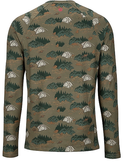 Футболка мужская Marmot Midweight Harrier LS Crew Camping Camo - Фото 2 большая