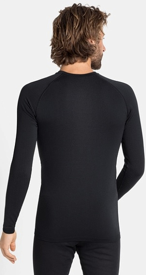 Лонгслив мужской Odlo Performance Warm Eco Black/Graphite Grey - Фото 4 большая