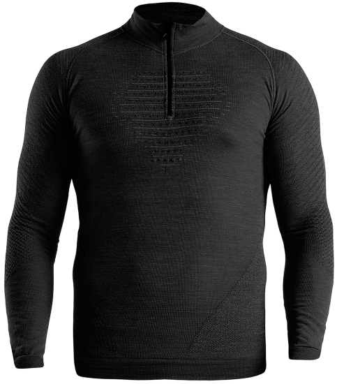 Лонгслив мужской UYN Fusyon Biotech Uw Zip Up Black - Фото 1 большая