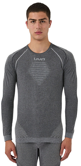 Лонгслив мужская UYN Evolutyon Biotech Melange Uw Dark Grey Melange/Blue - Фото 3 большая
