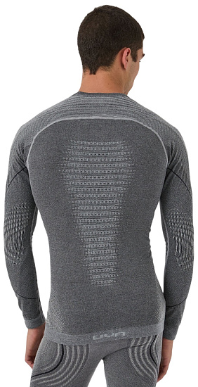 Лонгслив мужская UYN Evolutyon Biotech Melange Uw Dark Grey Melange/Blue - Фото 4 большая