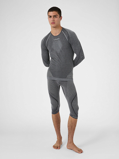 Лонгслив мужская UYN Evolutyon Biotech Melange Uw Dark Grey Melange/Blue - Фото 6 большая