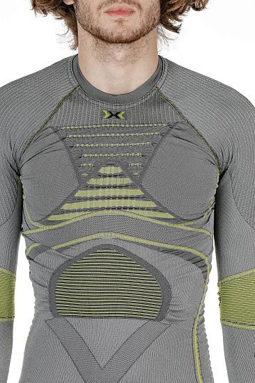 Футболка мужская X-Bionic Radiactor EVO Shirt Long Sleeves Round Neck Iron/Yellow - Фото 3 большая