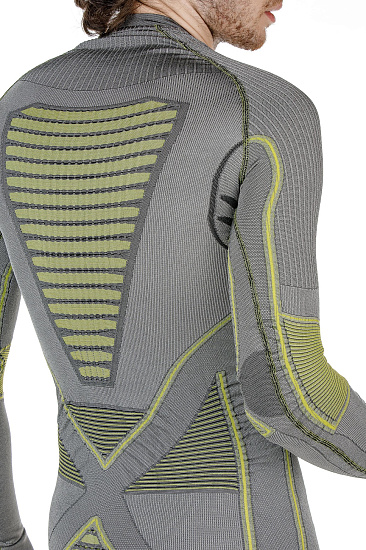 Футболка мужская X-Bionic Radiactor EVO Shirt Long Sleeves Round Neck Iron/Yellow - Фото 5 большая