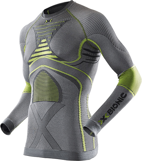 Футболка мужская X-Bionic Radiactor EVO Shirt Long Sleeves Round Neck Iron/Yellow - Фото 1 большая
