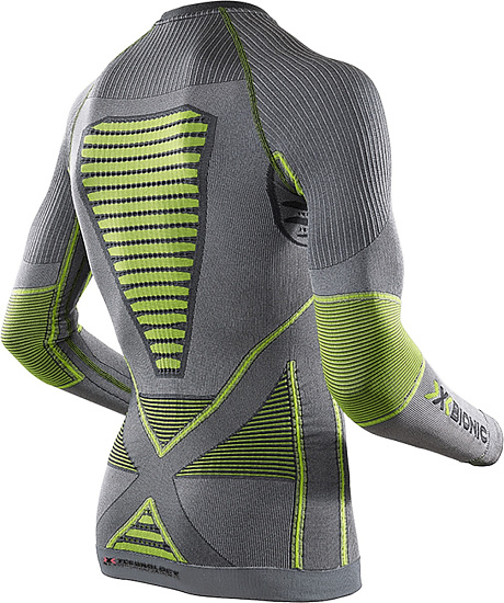 Футболка мужская X-Bionic Radiactor EVO Shirt Long Sleeves Round Neck Iron/Yellow - Фото 2 большая
