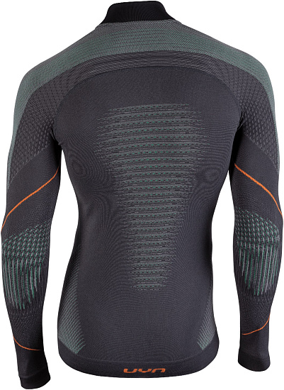 Футболка мужская UYN Evolutyon Uw Lg Sl Charcoal/Green/Orange Shiny - Фото 2 большая