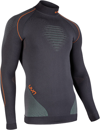 Футболка мужская UYN Evolutyon Uw Lg Sl Charcoal/Green/Orange Shiny - Фото 3 большая