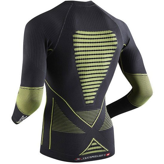 Футболка мужская X-Bionic Energy Accumulator Evo LS Round Neck Charcoal/Yellow - Фото 2 большая