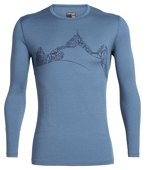 Футболка мужская Icebreaker 200 Oasis LS Crewe Aiguille du Midi Thunder - Фото 1 большая