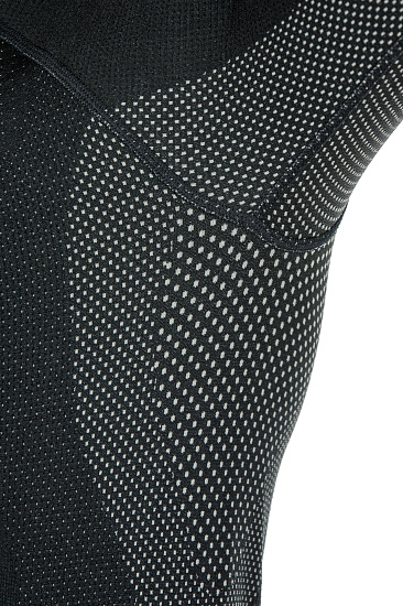 Футболка мужская Odlo Top 1/2 Zip Performance Warm Черный/Серый - Фото 5 большая