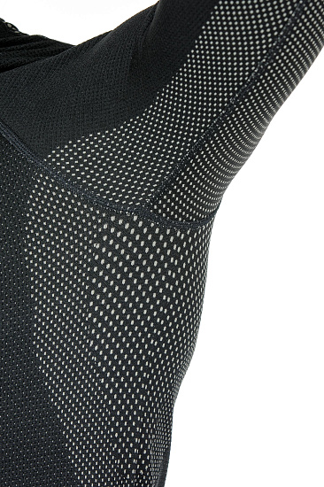 Футболка мужская Odlo Top L/S Performance Warm Черный/Серый - Фото 4 большая