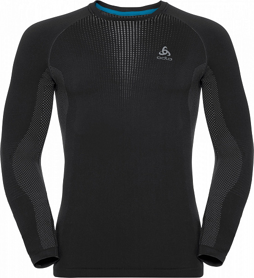 Футболка мужская Odlo Top L/S Performance Warm Черный/Серый - Фото 1 большая