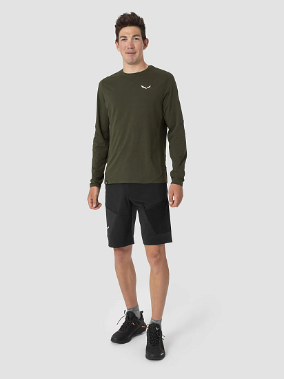 Лонгслив мужской Salewa Pedroc Dry Dark Olive - Фото 3 большая