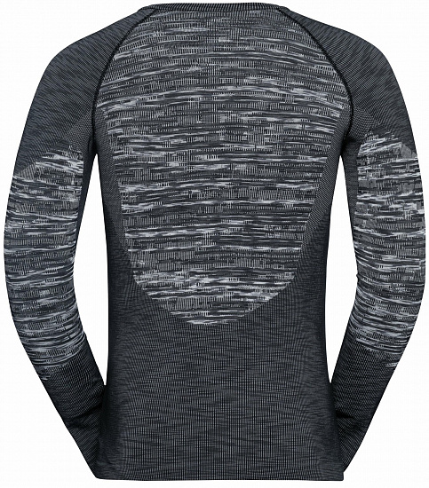 Лонгслив мужской Odlo Blackcomb EcoTop Crew Neck Ls Black/Space Dye - Фото 2 большая