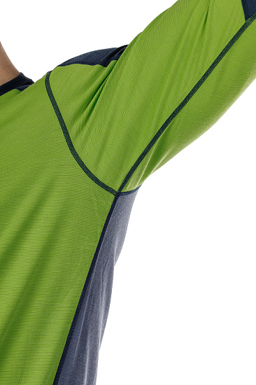 Футболка мужская Norrona Equaliser Merino Round Neck Bamboo Green/Vintage Indigo - Фото 5 большая