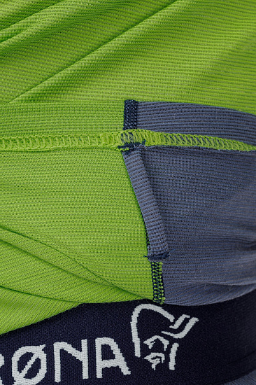 Футболка мужская Norrona Equaliser Merino Round Neck Bamboo Green/Vintage Indigo - Фото 6 большая