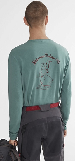 Футболка мужская Klattermusen Runa Workshop LS Brush Green - Фото 7 большая