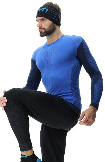 Лонгслив мужской UYN Running Pb42 Ow Long Sl Strong Blue/Peacot - Фото 7 большая