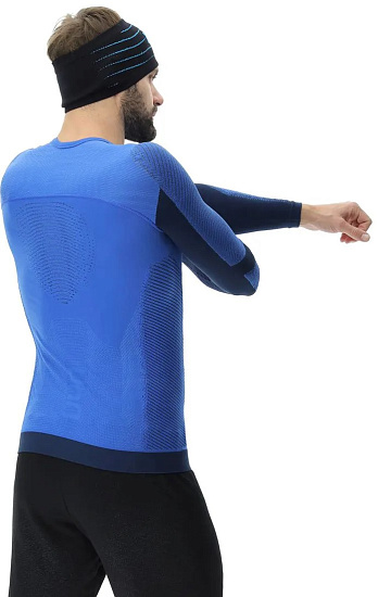 Лонгслив мужской UYN Running Pb42 Ow Long Sl Strong Blue/Peacot - Фото 8 большая