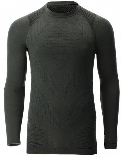 Футболка мужская UYN Fusyon Defender Uw Lg_Sl.Round Neck Tactical Green - Фото 1 большая