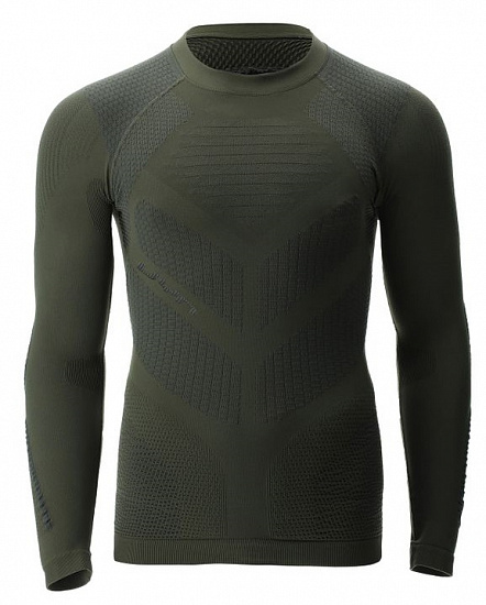 Футболка мужская UYN Ambityon Defender Uw Lg_Sl.Round Neck Tactical Green/Anthracite - Фото 1 большая