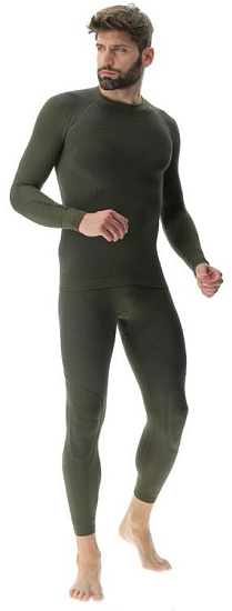 Футболка мужская UYN Ambityon Defender Uw Lg_Sl.Round Neck Tactical Green/Anthracite - Фото 9 большая