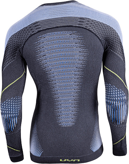Футболка мужская UYN Evolutyon Uw Lg_Sl Melange Anthracite Melange/Blue/Yellow - Фото 2 большая
