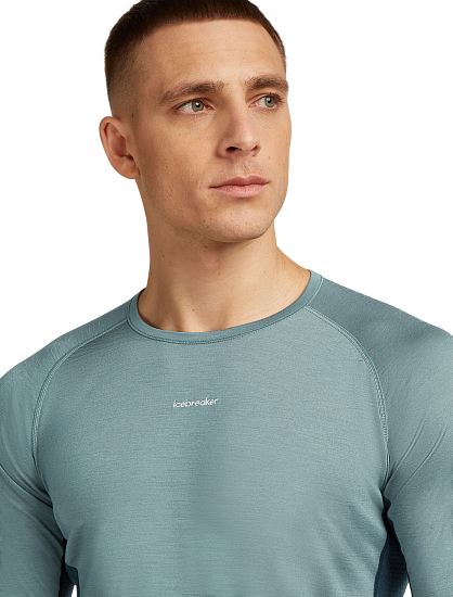 Лонгслив мужской Icebreaker Merino 125 Zoneknit Crewe Abyss/Blue Ash/Cb - Фото 5 большая