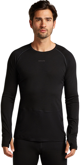 Лонгслив мужской Icebreaker Merino 200 Zoneknit Crewe Black - Фото 1 большая