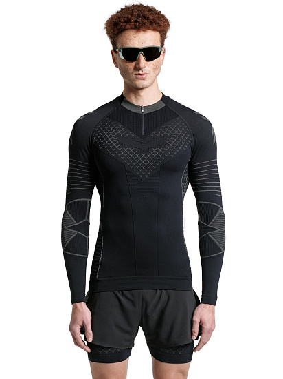 Лонгслив мужской X-Bionic Twyce Race Black/Charcoal - Фото 3 большая