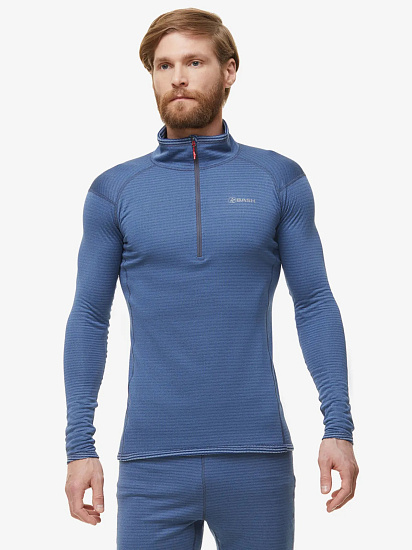 Лонгслив мужской Bask Grid Jkt V2 Тёмно-синий - Фото 2 большая