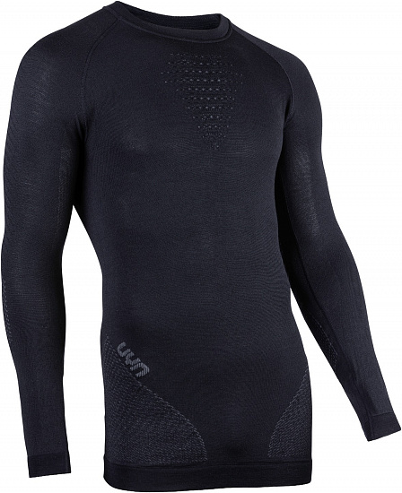 Лонгслив мужской UYN Fusyon Uw Lg_Sl Black/Anthracite/Anthracite - Фото 3 большая