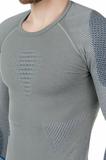Футболка мужская UYN Ambityon Uw Lg_Sl Medium Grey/Blue/Royal Blue - Фото 4 большая