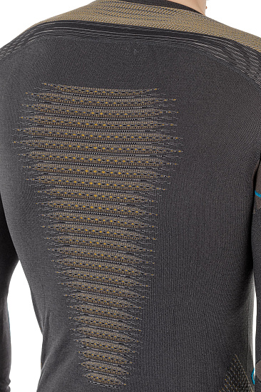 Лонгслив мужской UYN Evolutyon Uw Lg_Sl Charcoal/Gold/Atlantic - Фото 7 большая