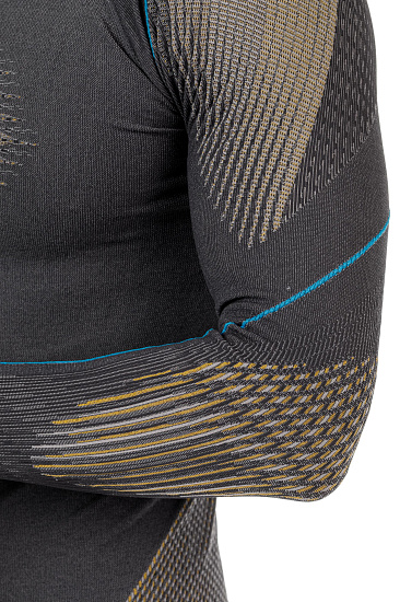 Лонгслив мужской UYN Evolutyon Uw Lg_Sl Charcoal/Gold/Atlantic - Фото 5 большая