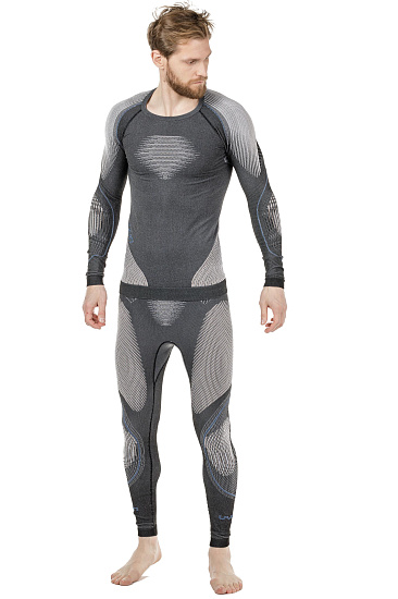 Лонгслив мужской UYN Evolutyon Uw Lg_Sl Melange Anthracite Melange/Nude/Avio - Фото 9 большая
