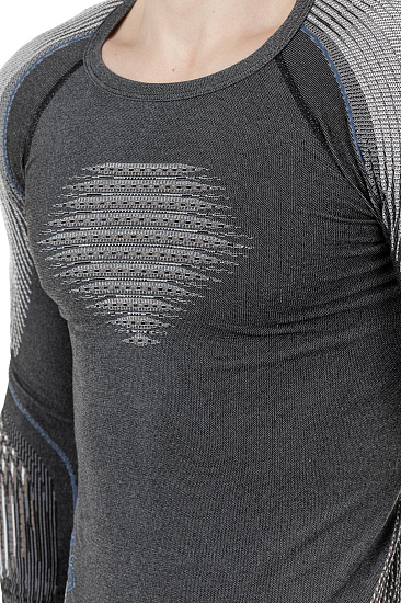 Лонгслив мужской UYN Evolutyon Uw Lg_Sl Melange Anthracite Melange/Nude/Avio - Фото 8 большая