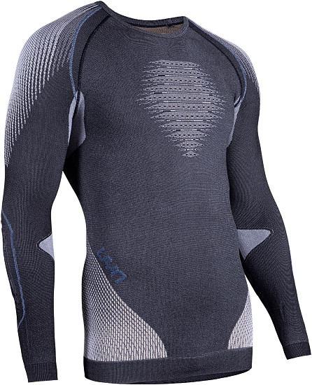 Лонгслив мужской UYN Evolutyon Uw Lg_Sl Melange Anthracite Melange/Nude/Avio - Фото 3 большая