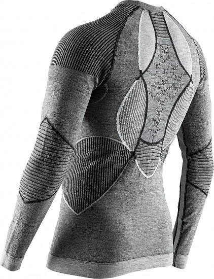 Футболка мужская X-Bionic Apani 4.0 Merino Round Neck Lg Sl Black/Grey/White - Фото 2 большая