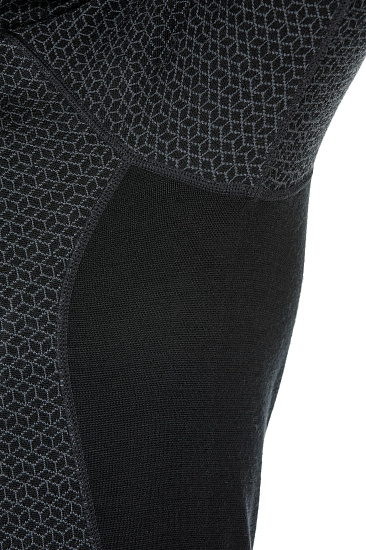 Футболка мужская Bergans Snoull Half Zip Black/SolidCharcoal - Фото 3 большая