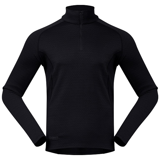 Футболка мужская Bergans Snoull Half Zip Black/SolidCharcoal - Фото 1 большая