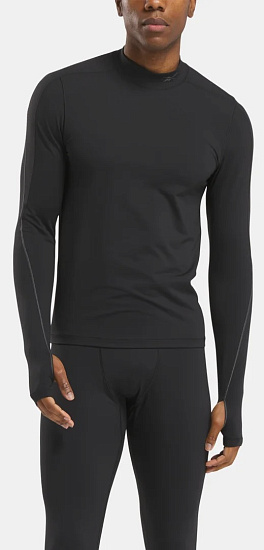 Лонгслив мужской Reebok Speed Baselayer Feat Black - Фото 2 большая