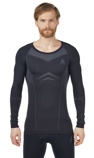 Футболка мужская Odlo Performance Evolution Light LS Черный графит - Фото 4 большая