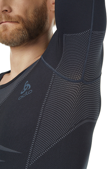 Футболка мужская Odlo Performance Evolution Light LS Черный графит - Фото 8 большая