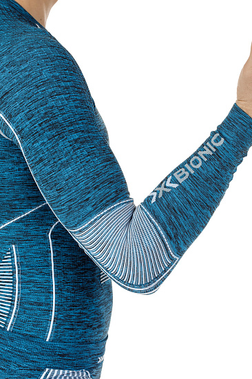 Футболка мужская X-Bionic Accumulator Evo Melange UW SH SL Round Neck Blue Melange/White - Фото 9 большая