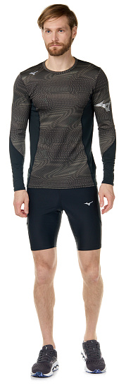 Футболка мужская Mizuno Virtual Body G3 Crew черный - Фото 2 большая